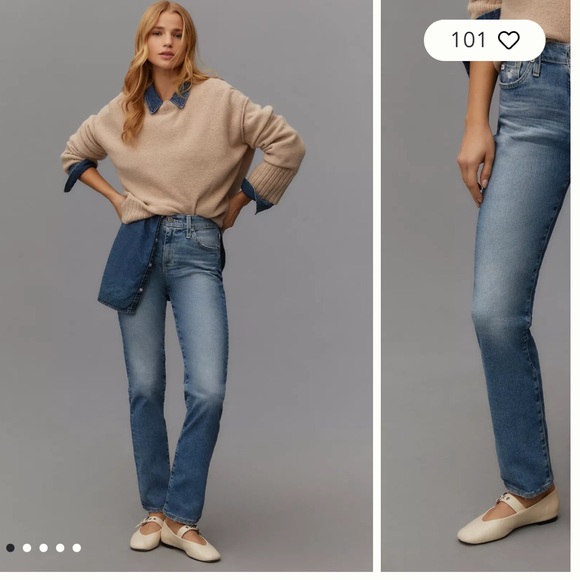 Ag Adriano Goldschmied Denim - Great Condition AG Mari High-Rise Straight-Leg Jeans 24